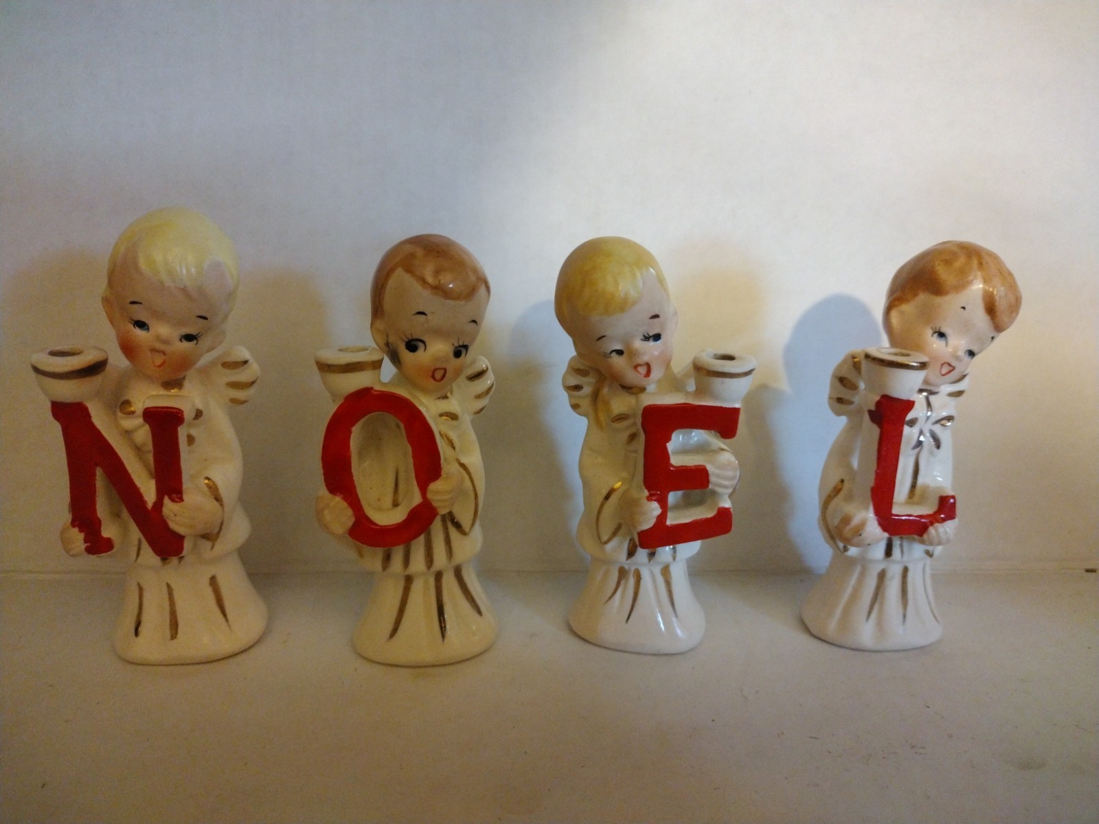 Vintage Commodore Japan Noel Christmas Angel 4 Piece Candle Holder UNDAMAGED Vintage Commodore Japan Noel Christmas Angel 4 Piece Candle Holder UNDAMAGED