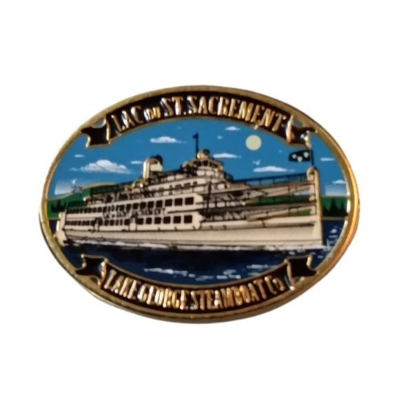 Lac Du Saint Sacrement Lake George Steamboat Company Scenic Travel Souvenir Pin