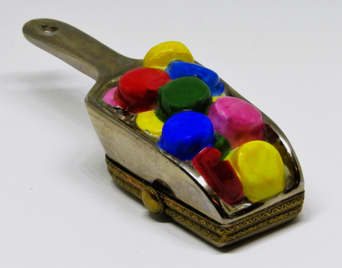LIMOGES FRANCE BOX ~ VINTAGE \'CHROME\' SCOOP & CANDY ~ BALLOONS ~ PEINT MAIN