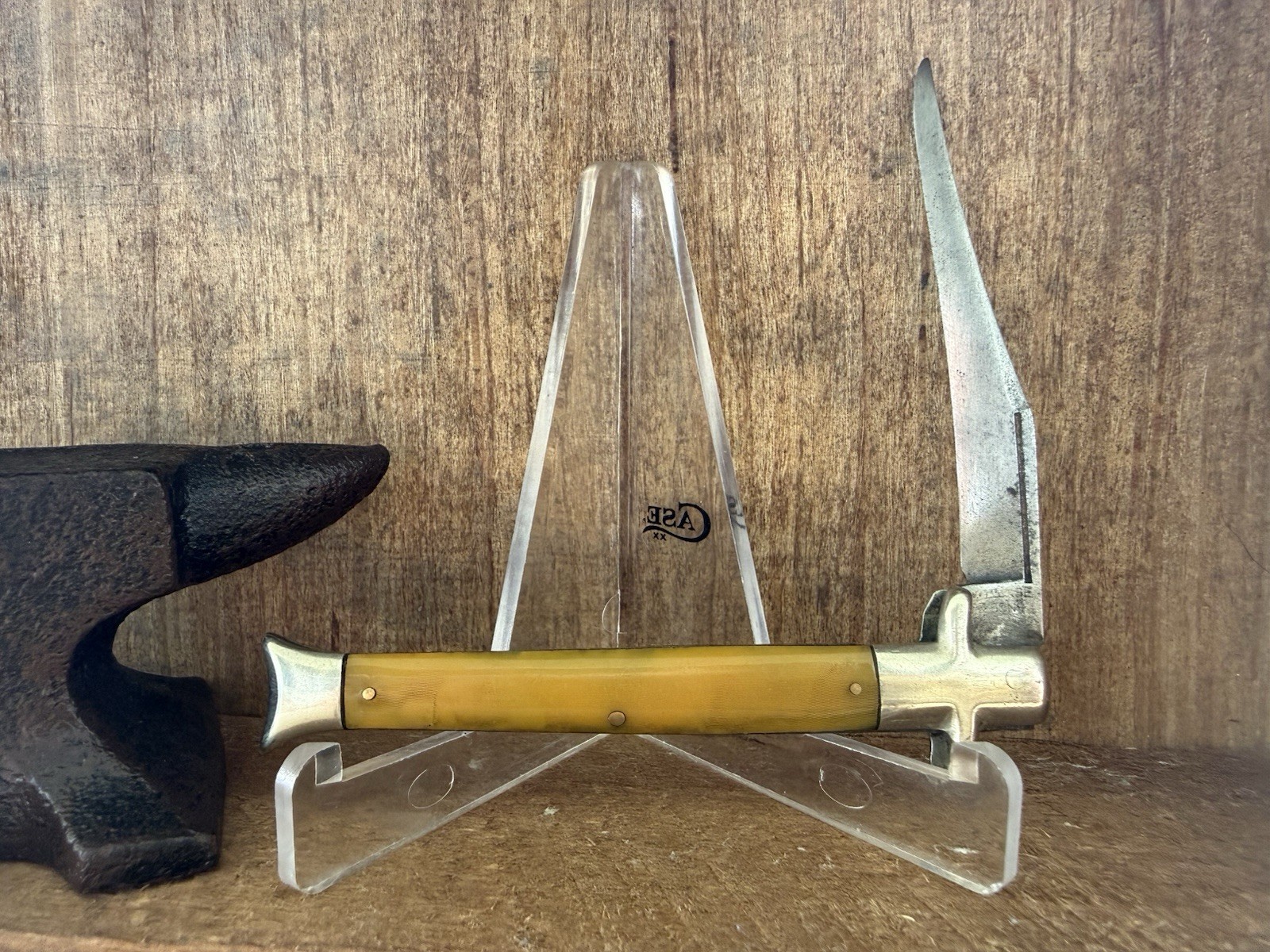W.R. Case & Sons B1051 Fishtail Bow Tie Knife 1905-1914 Yellow Antique Rare