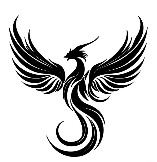 New Phoenix Mythical Bird Permanent Decal Vinyl Handmade 4” Custom Colors