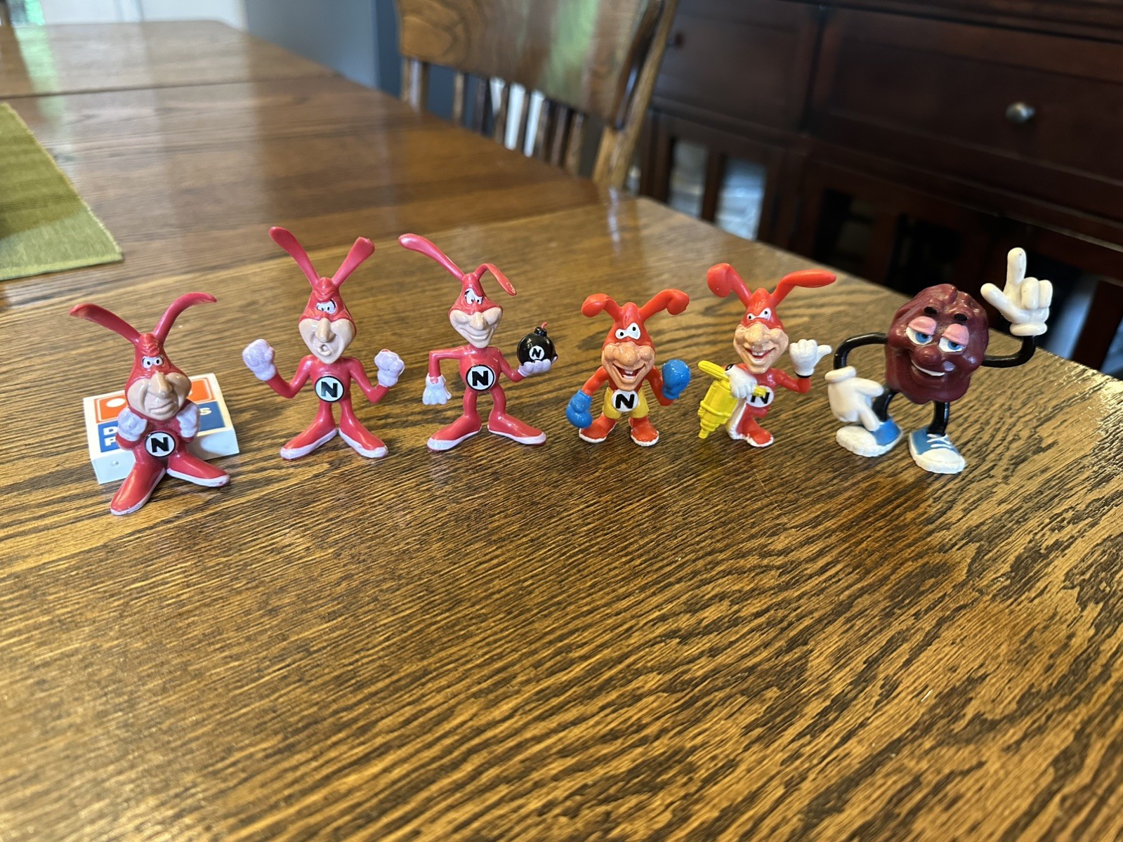 Vtg 1987/88 Dominos Noid Figure Lot 5 Rare Made In Canada Plastic Box Variant