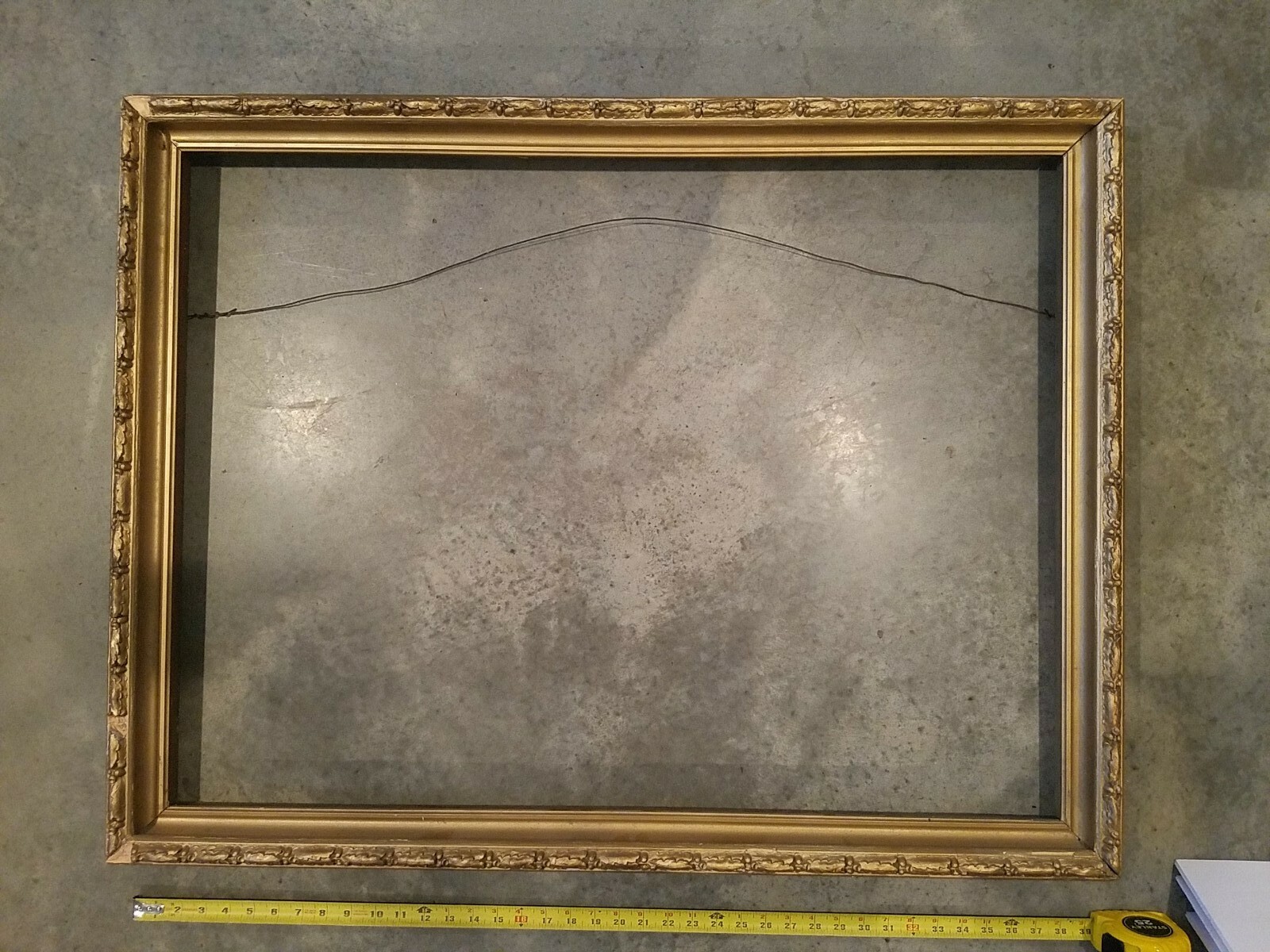Nice 19th Century AMERICAN GILDED painting or mirror FRAME ACORN PATTERN 27 x 36