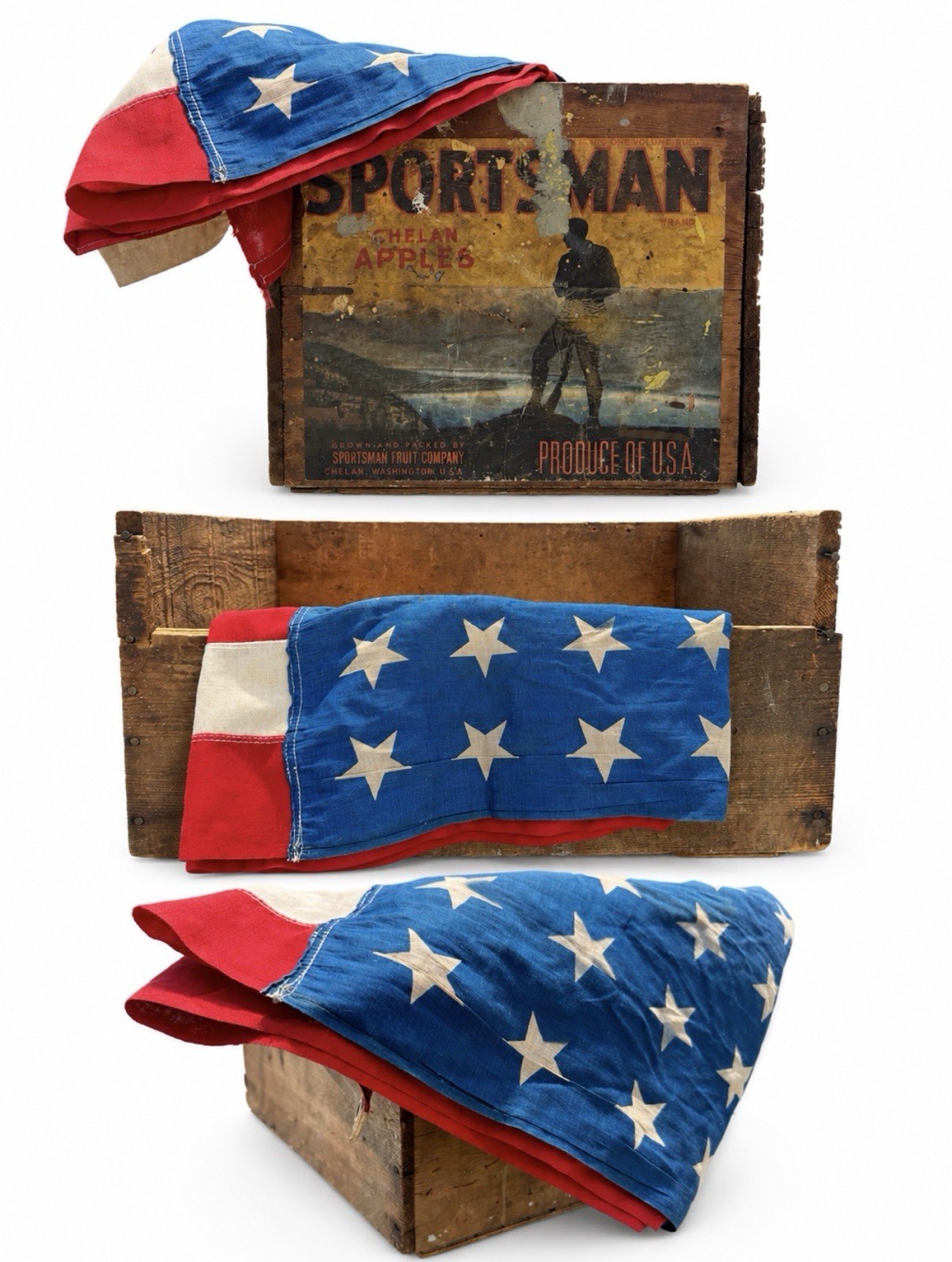 Vintage 48 Star American Flag Wool Bunting