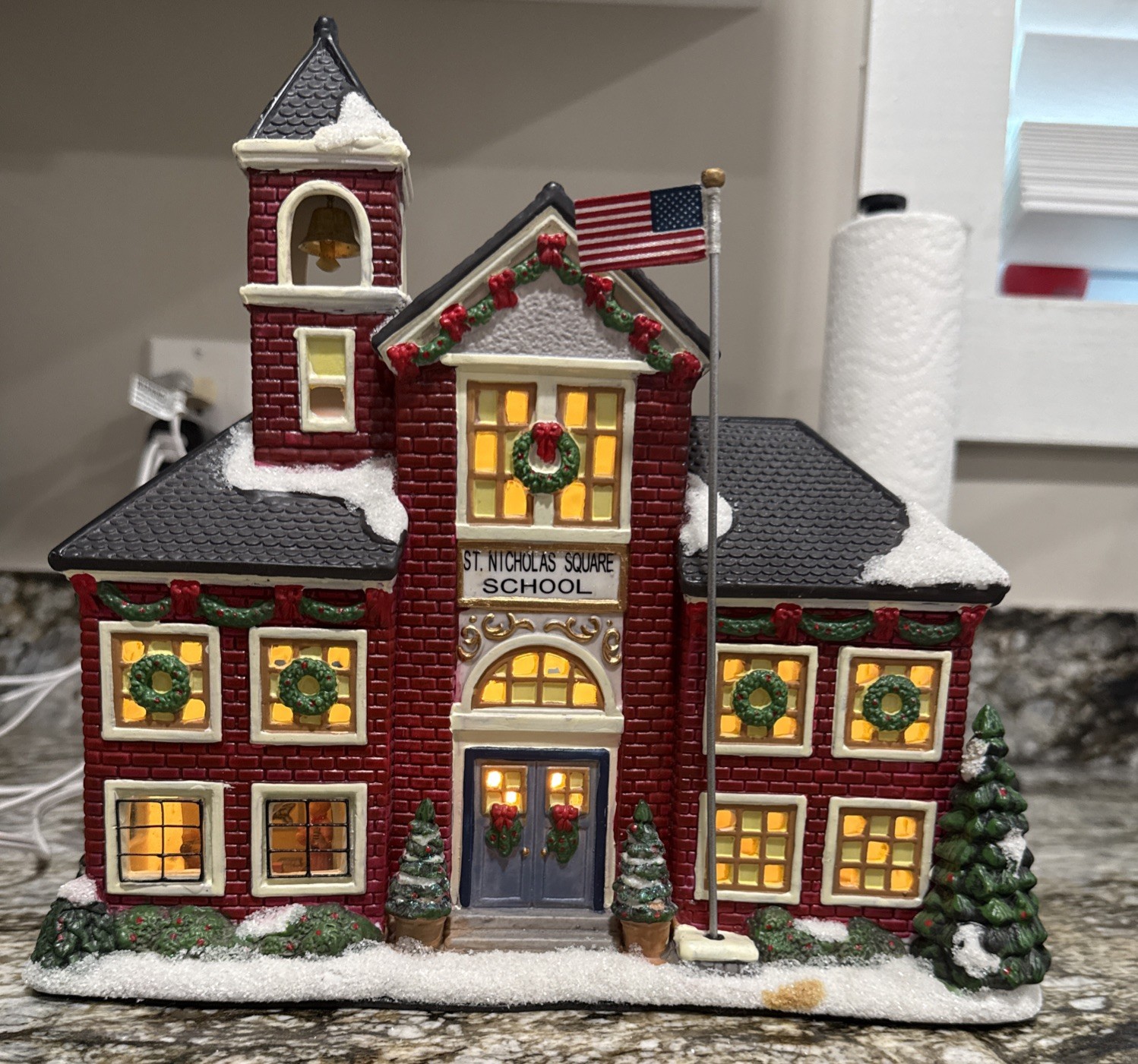Kohl\'s St Nicholas Square SNS School  W/ Flag Still There
