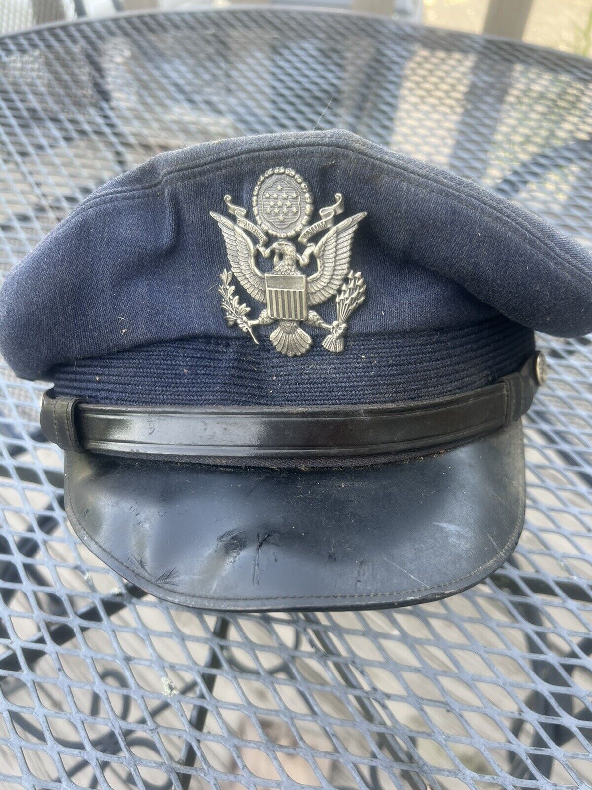 Authentic Vintage WW2 USA army Crusher Visor Cap  Size 7  1/8
