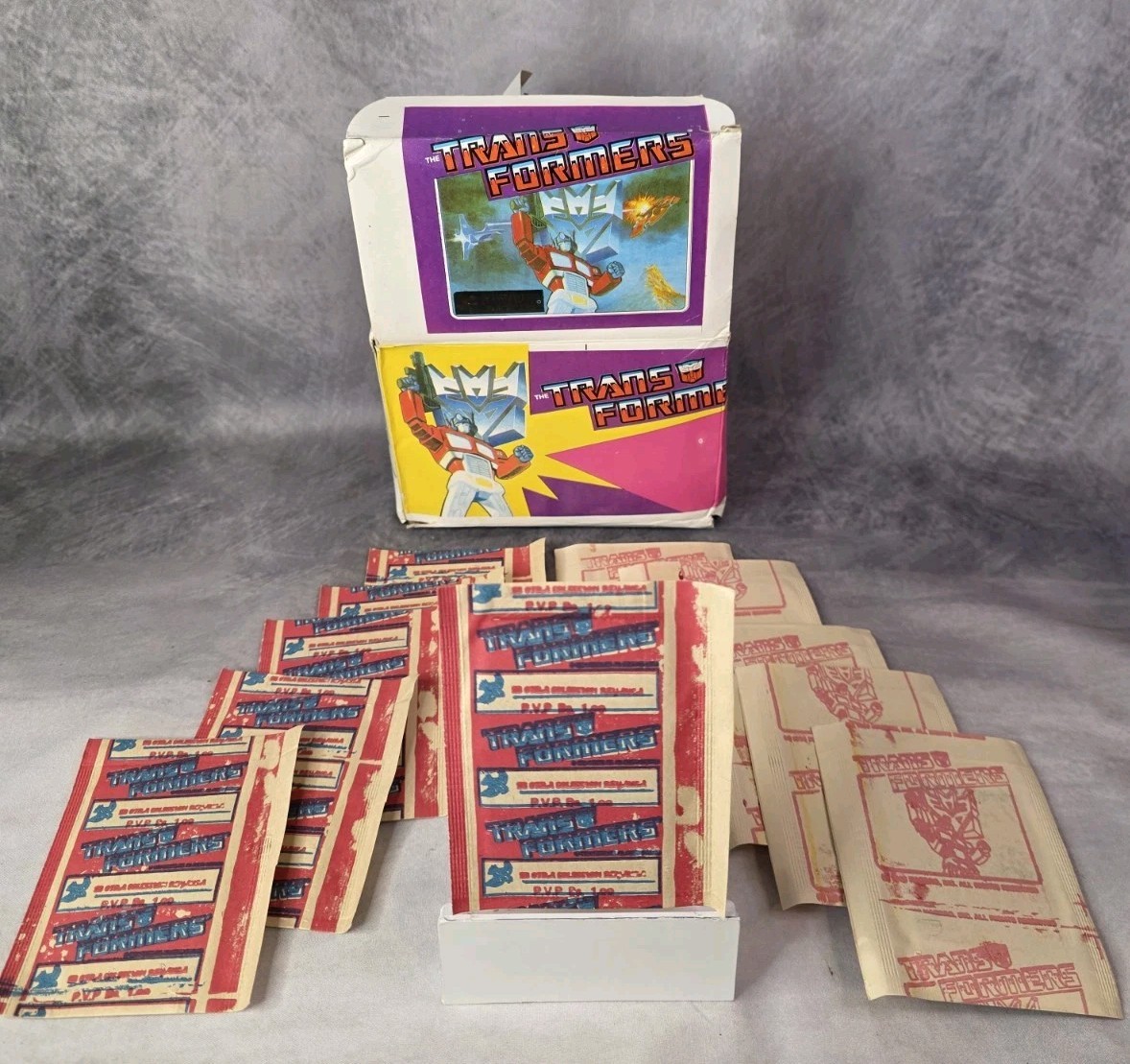 Vintage 1980s Reyauca Transformers G1 Unopened Sticker Box 200 Packs...