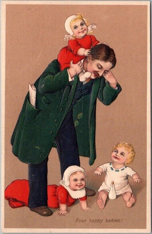 c1910s Greetings Postcard FATHER with \