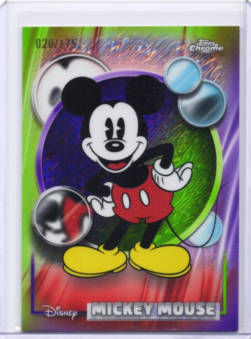 Mickey Mouse #50 2026 Disney Topps Chrome Light Green Purple Shimmer /175