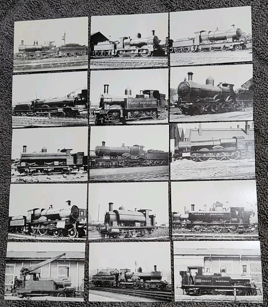 Collection Of Vontage Real Photo Railroad Engines Postcards