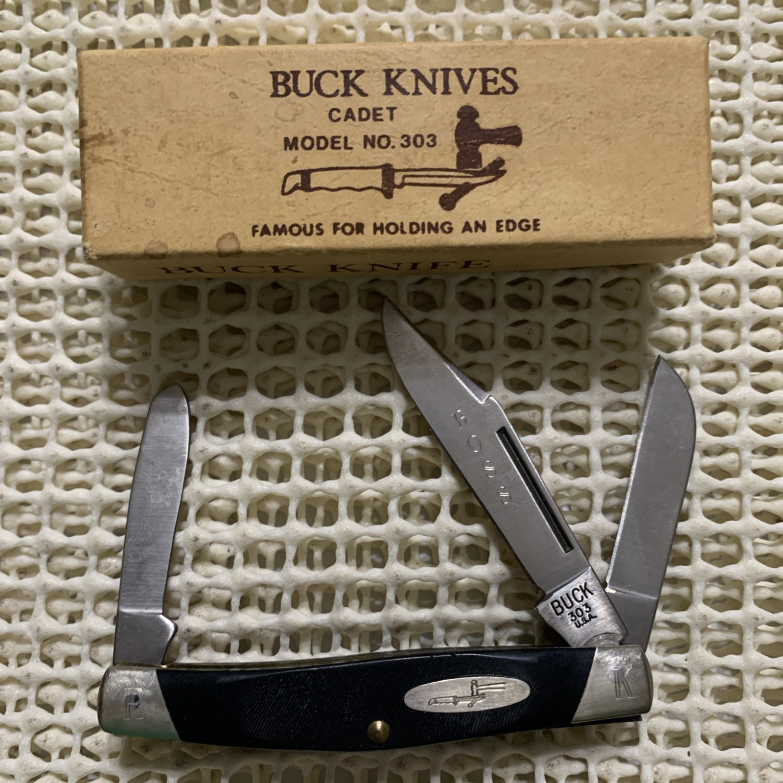 VINTAGE 1972-1986 USA BUCK 303 CADET STOCKMAN POCKET KNIFE Unused?