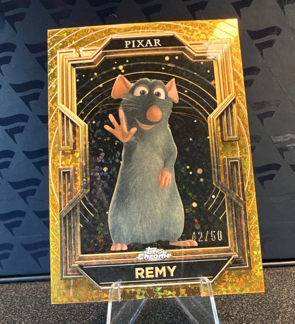 2025 Topps Pixar Gold Remy #40 Gold Mini Diamond Etch /50 Ratatouille 42/50