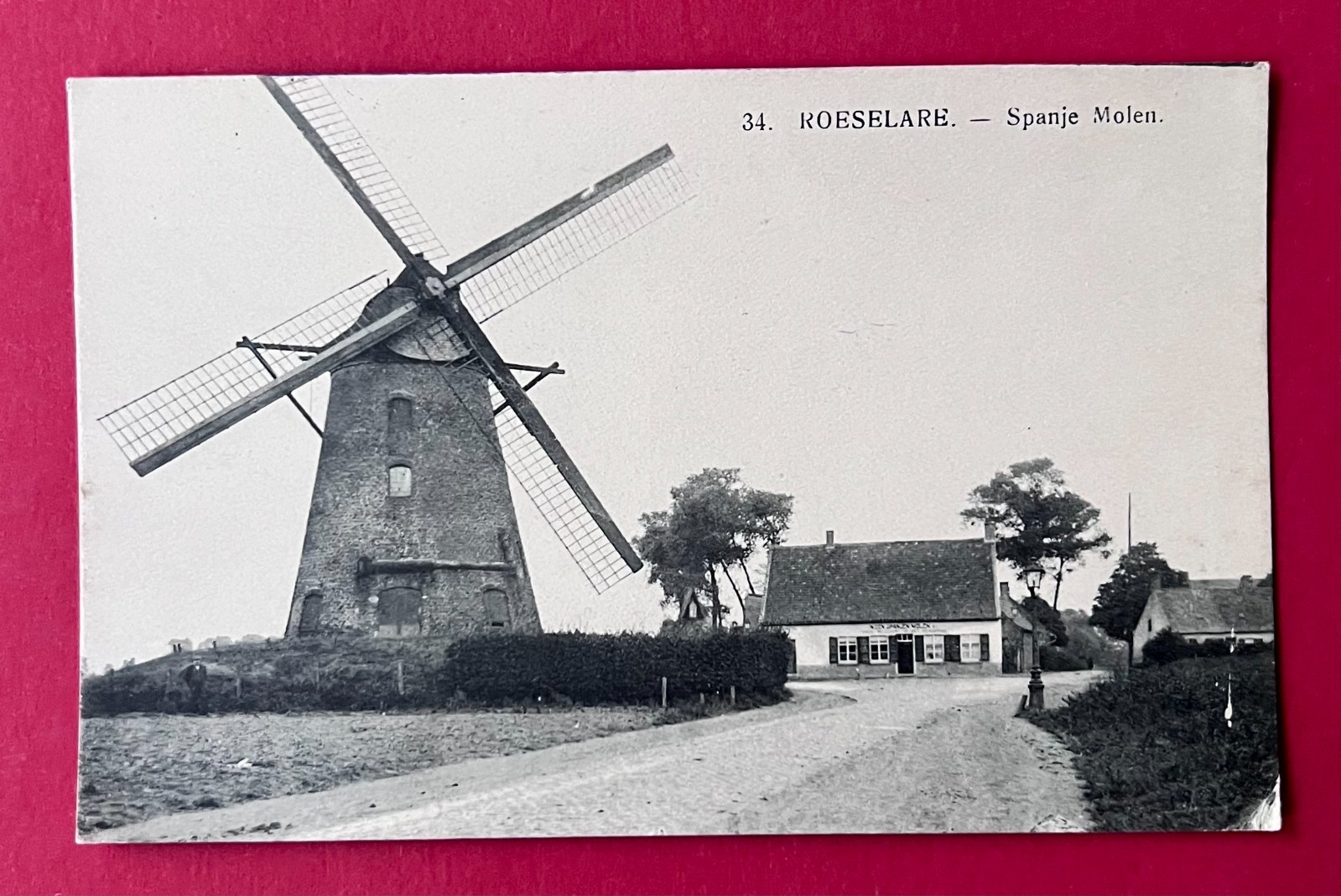 Postcard Roeselare in West Flanders Belgium 1917 Spanje Molen Windmill (168410