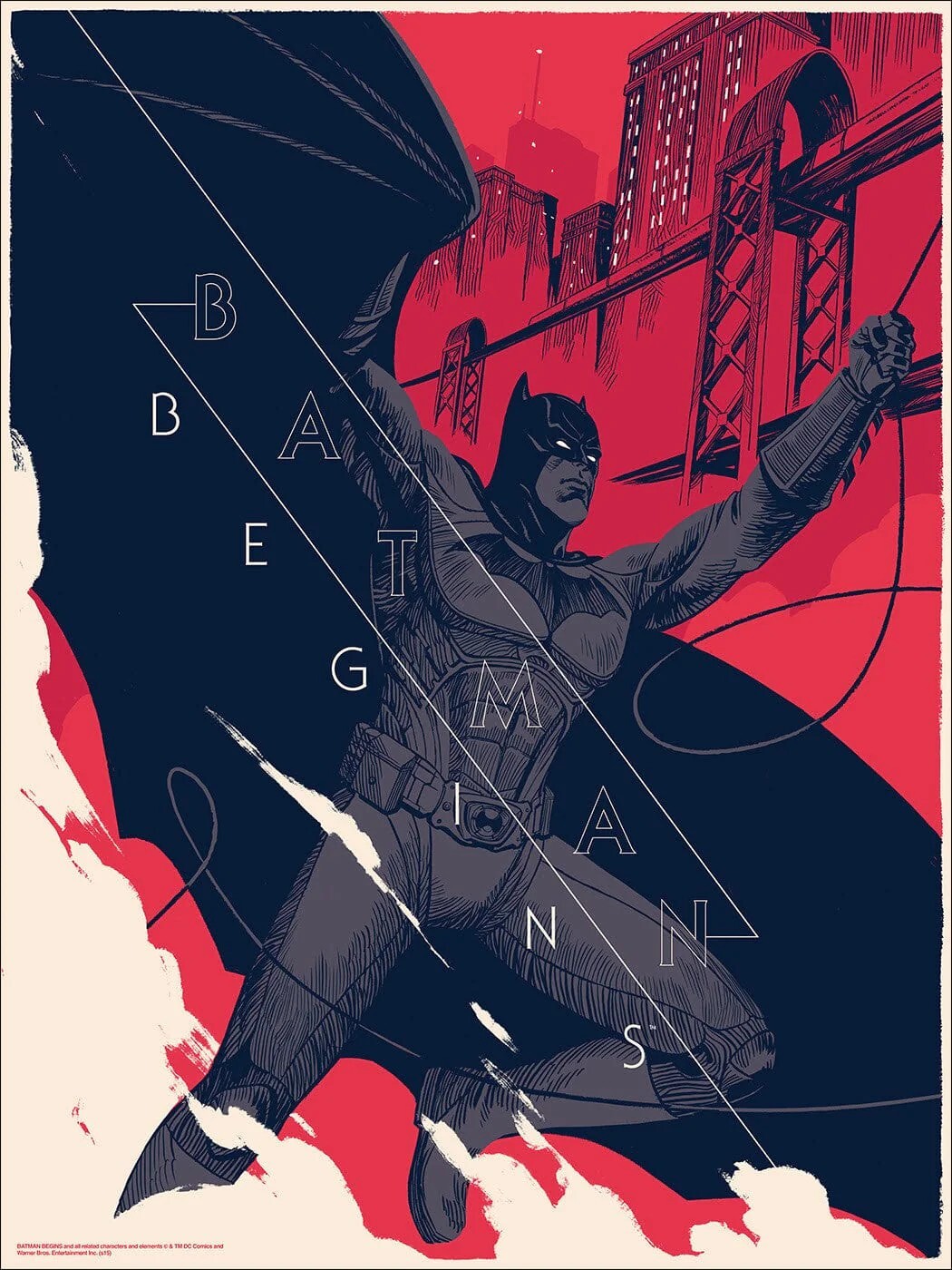 DC Comic’s Batman Begins Patrick Leger Mondo Poster Limited EDITION of 275