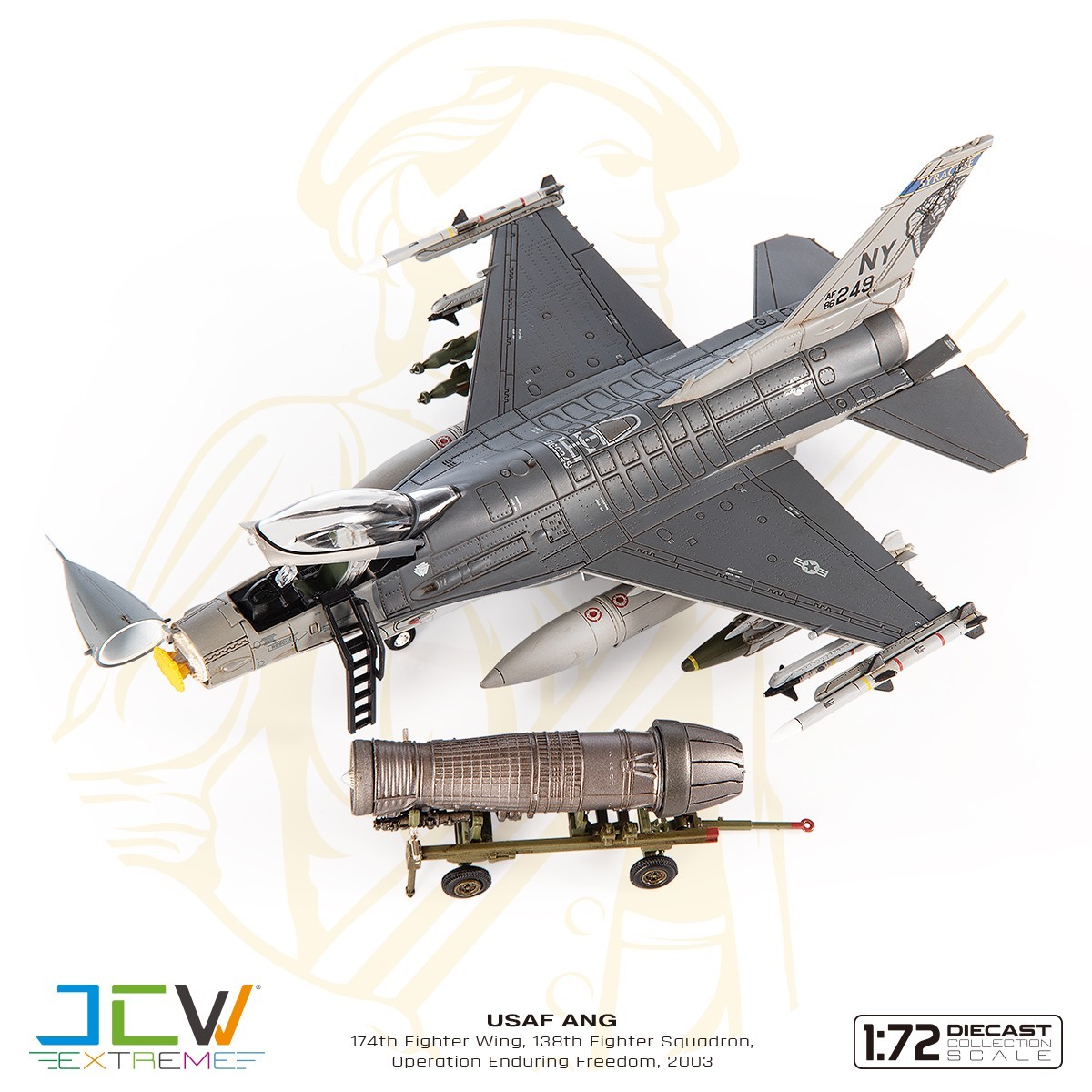 JC WINGS  1/72 JCW-72-F16-018 F-16C Fighting Falcon USAF ANG, 174th Fighter Wing