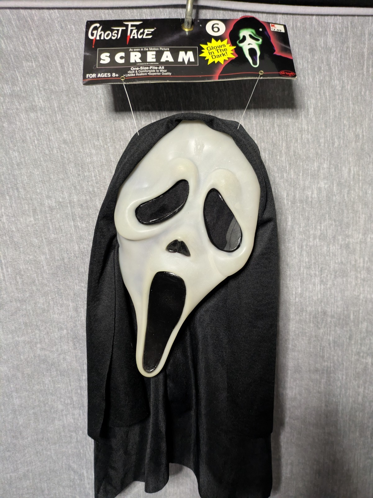 NWT NOS Vintage 1997 Easter Unlimited Fun World DIV Ghost Face Scream Mask S9206