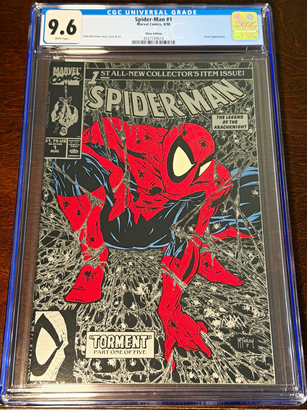 FREE SHIPPING Marvel Spider-Man #1 Silver Edition CGC 9.6 Torment Part 1 (1990)