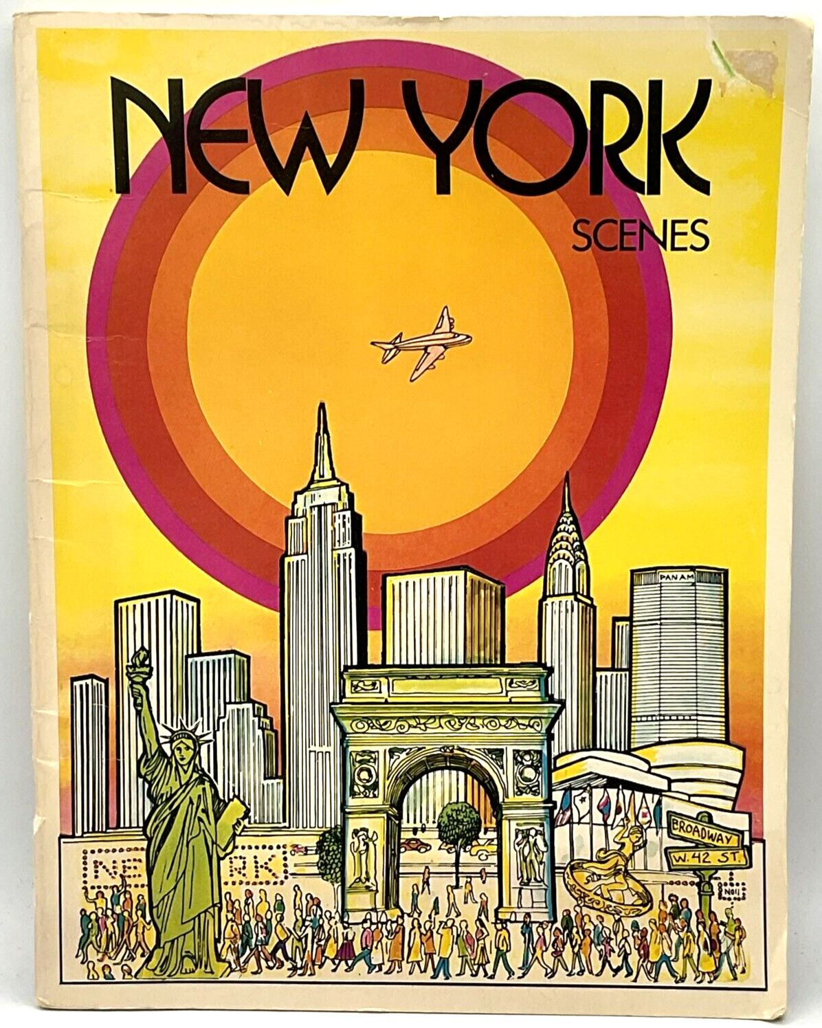 Vintage 1974 New York Scenes Coloring Book Marcus John Uzilevsky Troubador Press