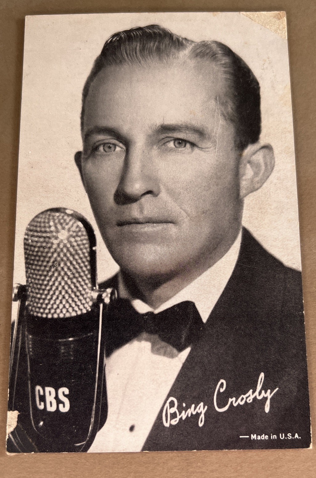 Postcard c1950 Bing Crosby CBS Microphone