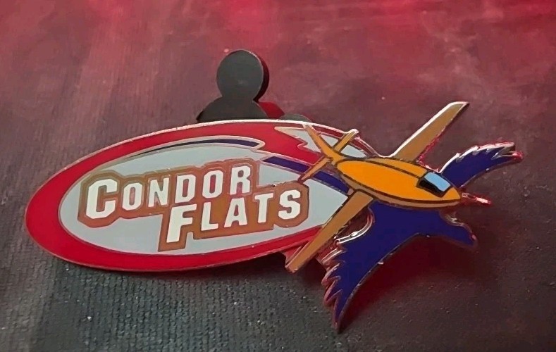 Disneyland California Disney Pin DCA Condor Flats Airplane Red Color Variation