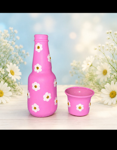 Meranda's Hand Painted Miniature Vase with Matching Votive