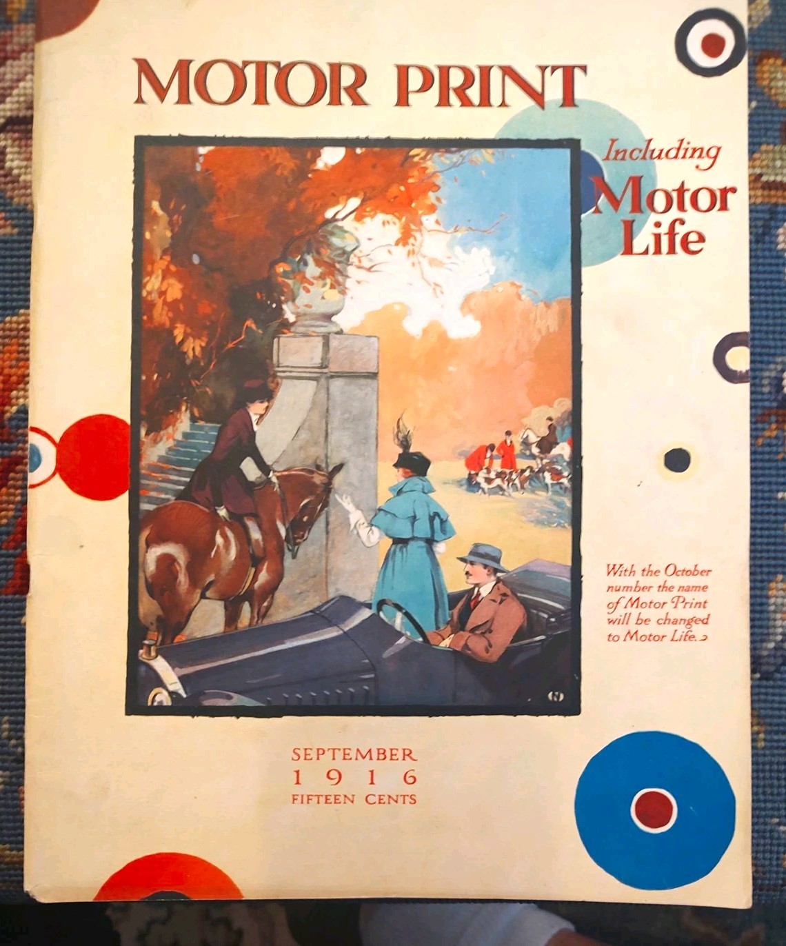MOTOR PRINT MAG. SEPT. 1916. VINTAGE CAR MAGAZINE NICE CONDITION