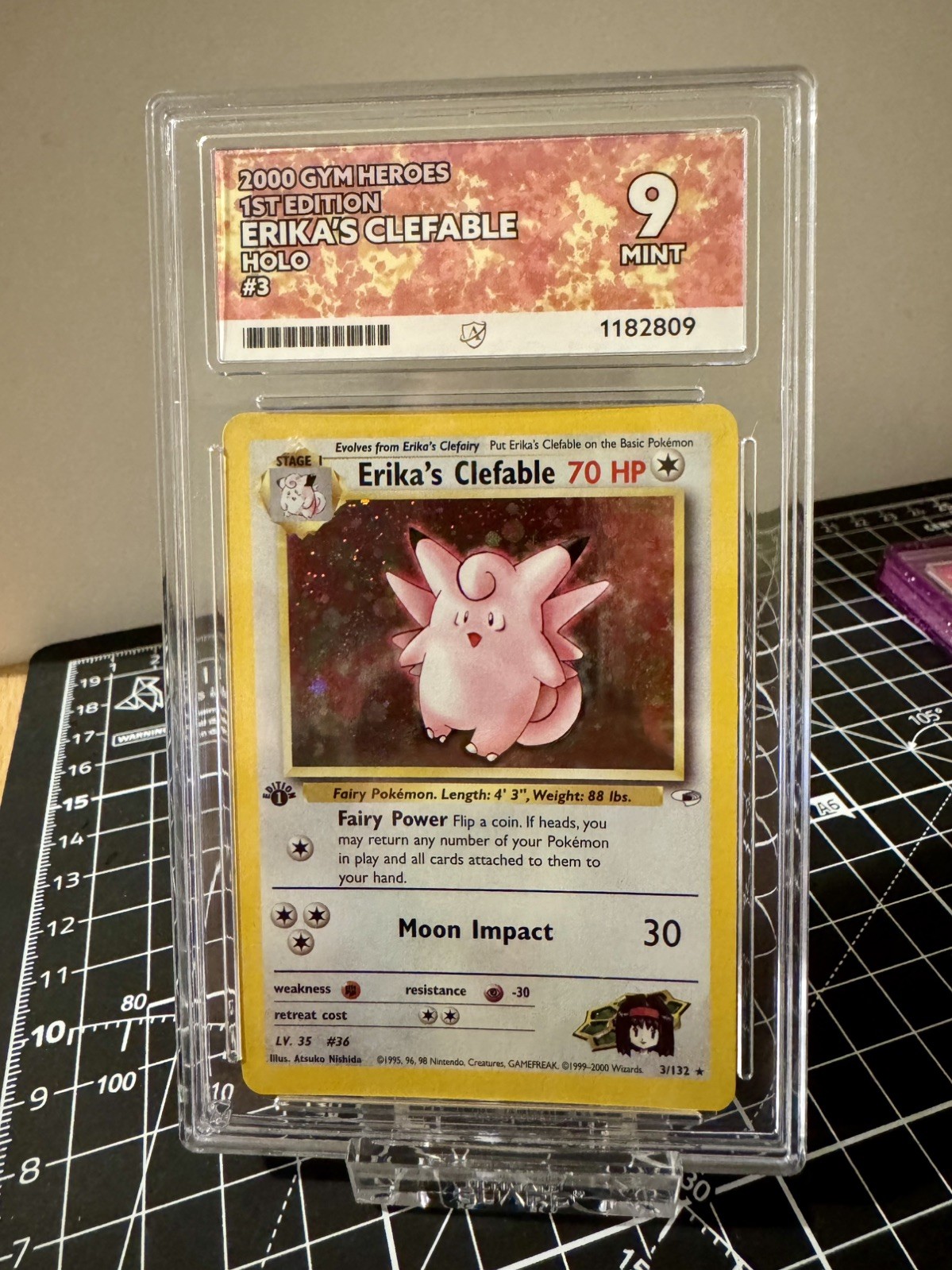 Erika's Clefable 3/132 ACE 9 1st Edition Gym Heroes Pokemon