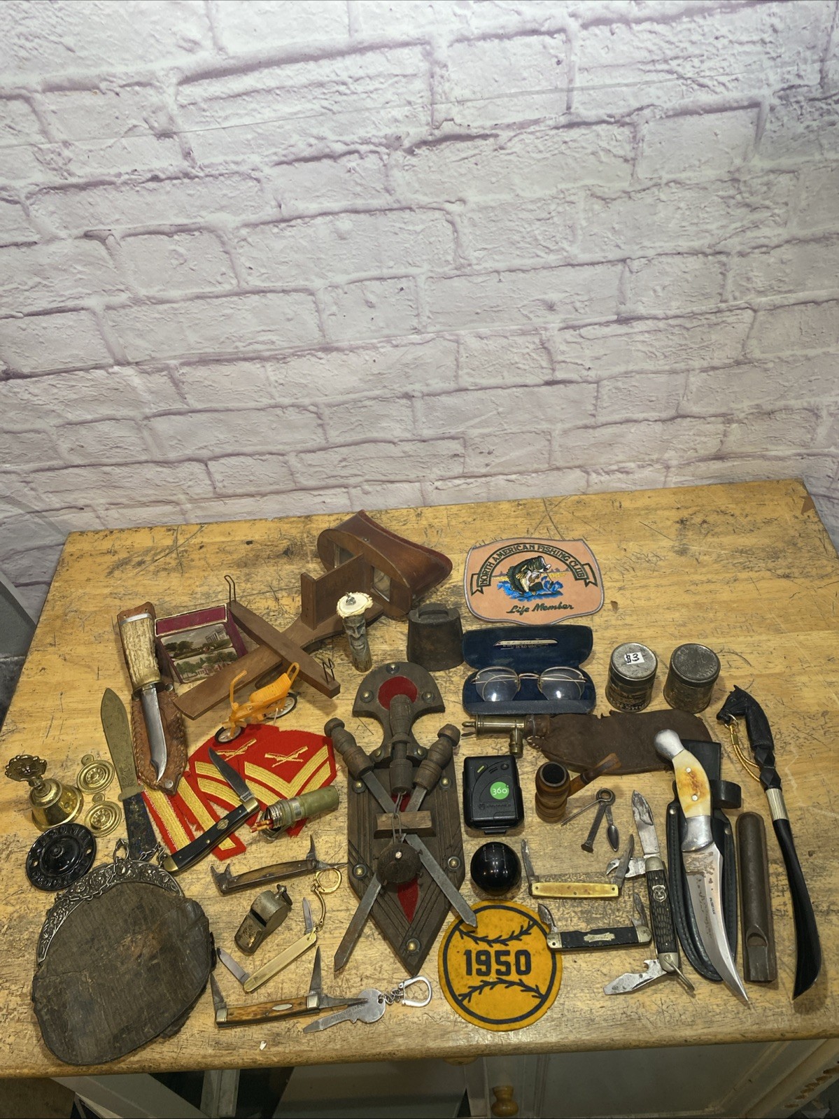 Vintage Junk Drawer Knives 12k Gf Spectacles Collectibles
