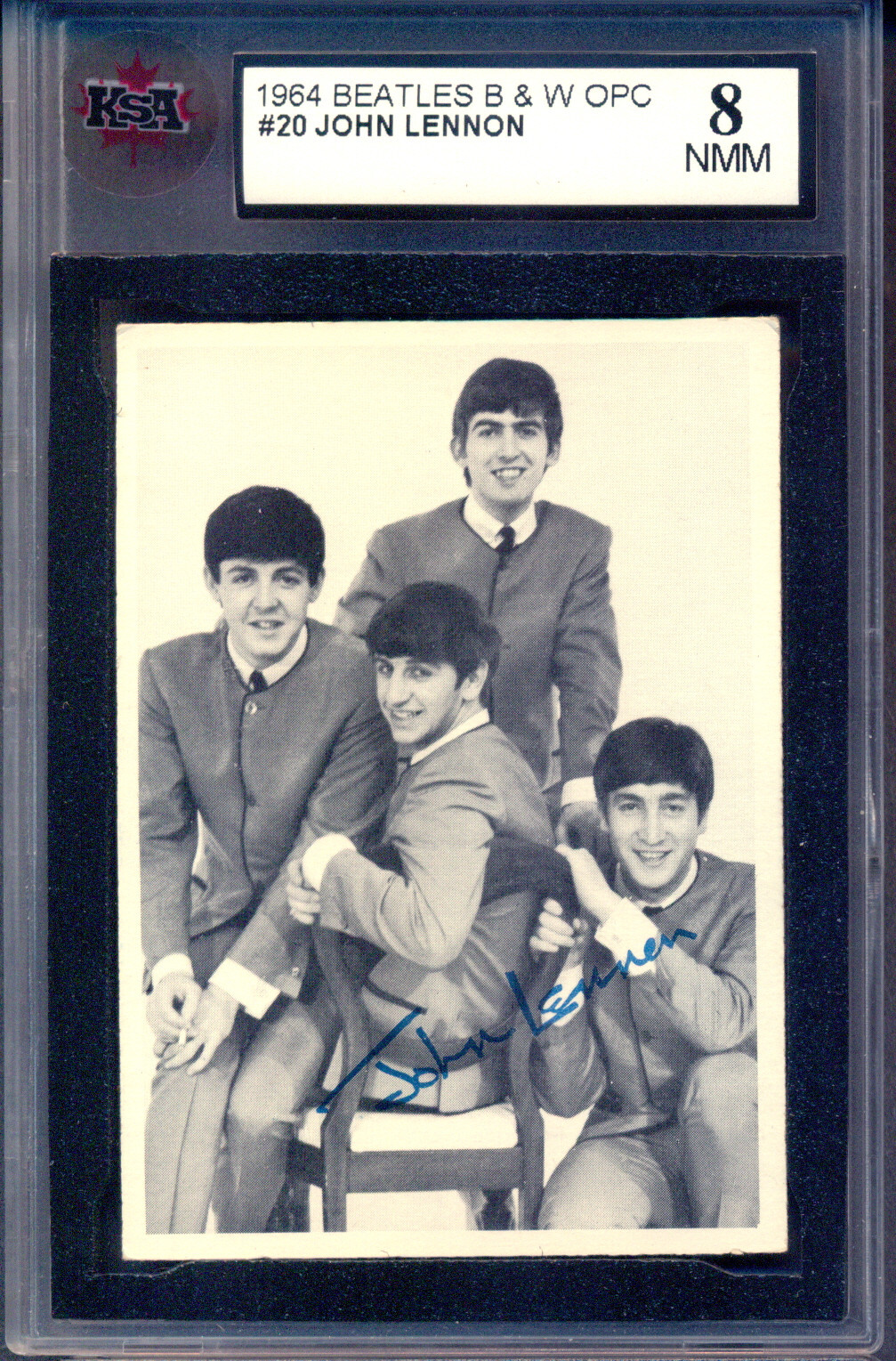 1964 Topps O-Pee-Chee OPC Beatles B & W #20 John Lennon Paul Ringo KSA 8 NM-MINT
