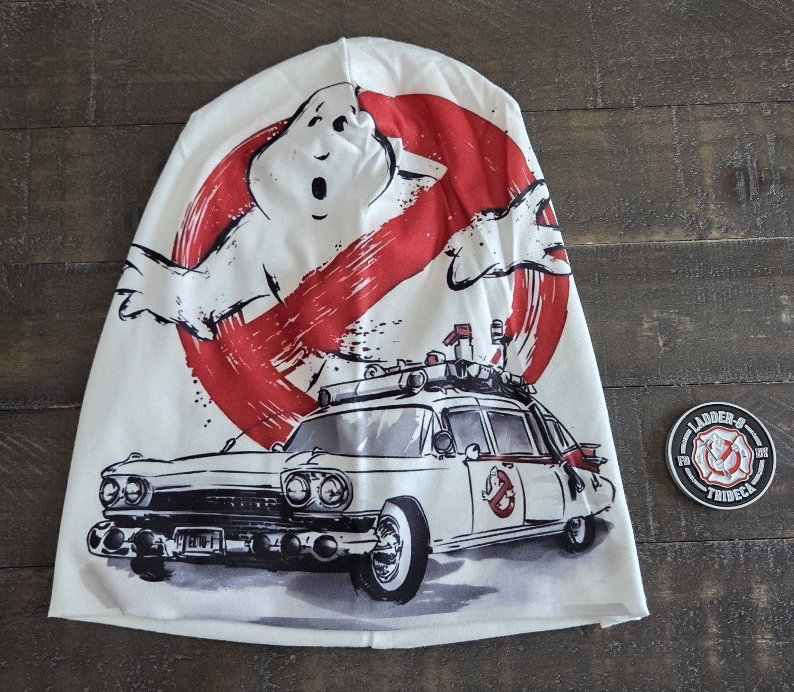 Ladder-8 Tribeca New York Fire Department Ghost Busters Challenge Coin & Beanie