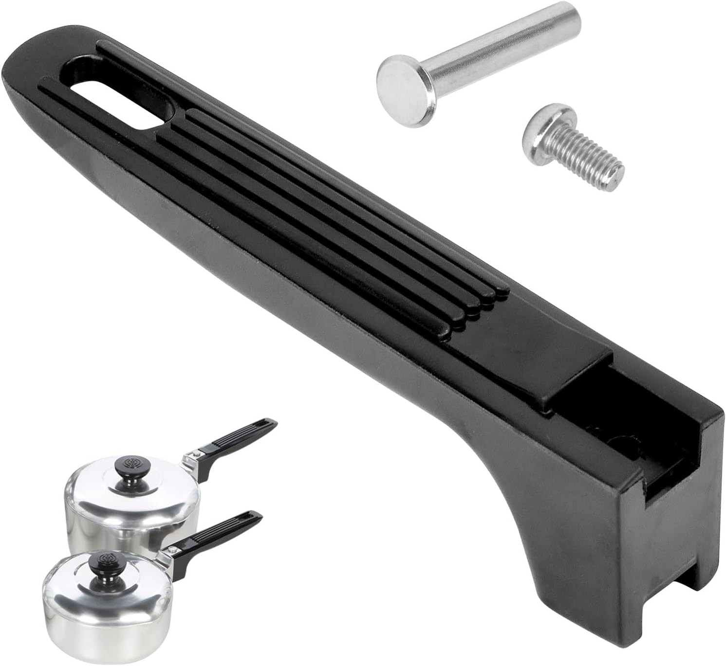 Cookware Pot Replacement Handles for Magnalite, Wagner Ware, GHC Middle, Black W