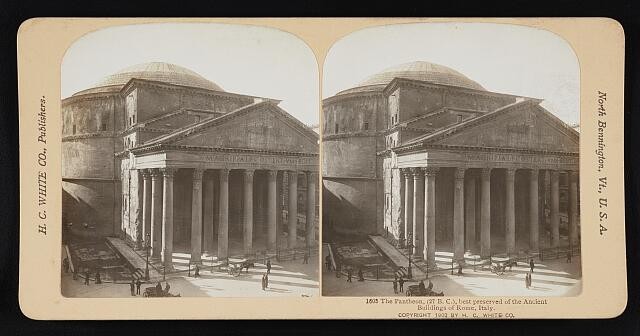 Photo:Rome Italy Pantheon 1902 Ancient Temple Stereoview