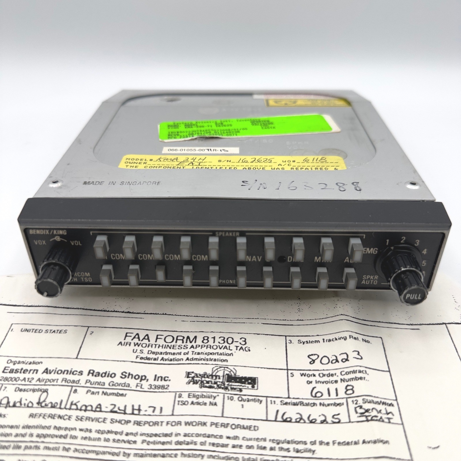 King KMA 24H-71 Audio Panel Marker Beacon 066-01055-0071 Untested Avionics