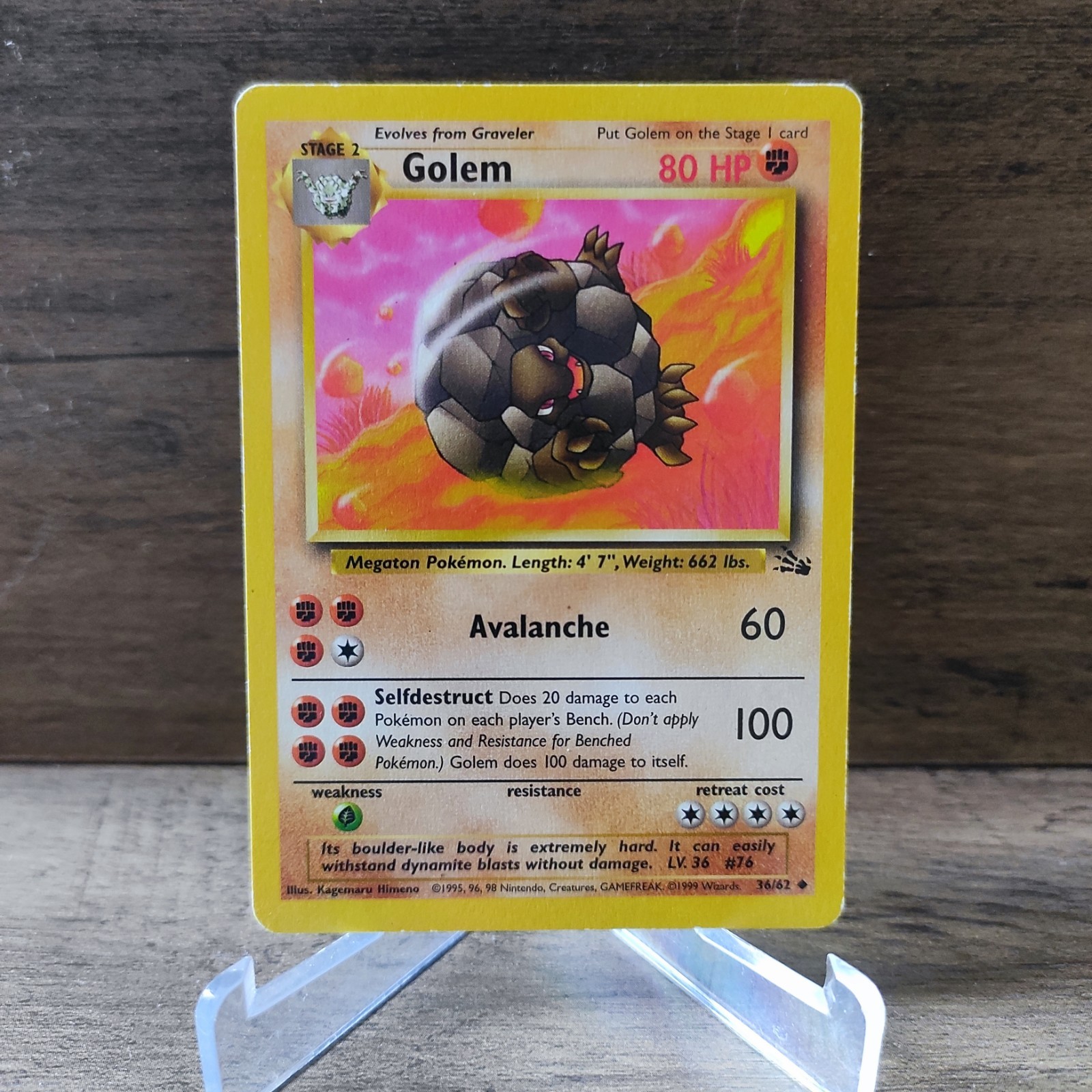 Golem 36/62 | Pokemon Card | Fossil Set | Uncommon | LP Card WOTC