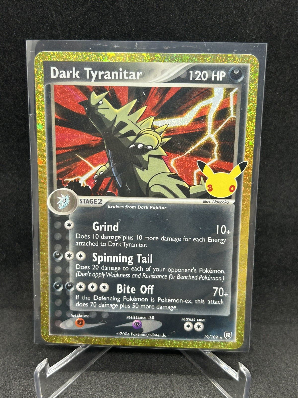 Pokemon tcg dark tyranitar 19/109 30th celebration NM