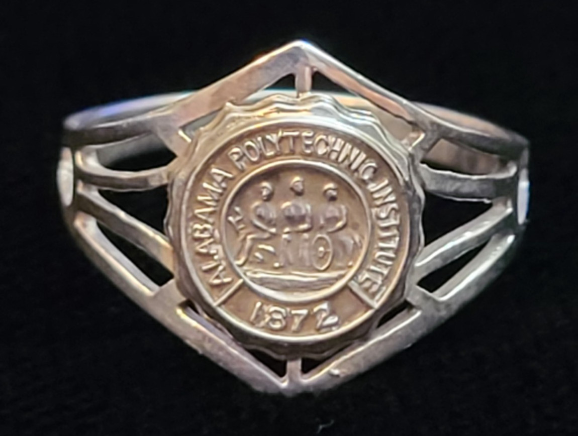 Antique Alabama Polytechnic Institute (later Auburn) sterling silver ring, sz 5