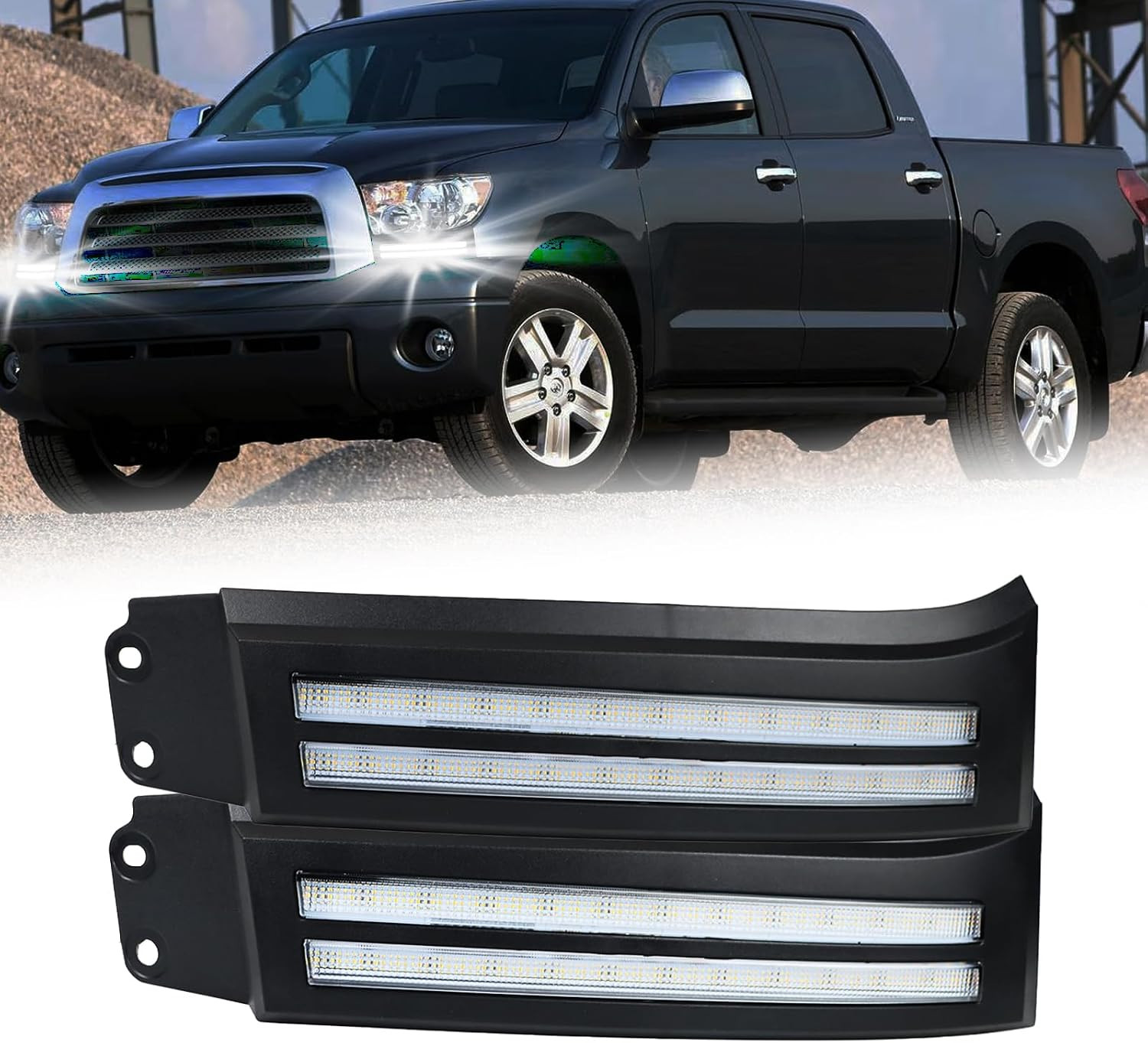 Switchback White/Amber LED Front Fog Side Marker Headlight DRL Amber Sequential