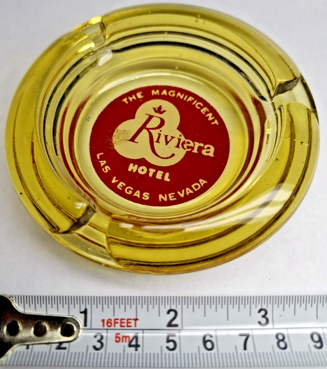 Vintage The Magnificent Riviera Hotel Las Vegas Nevada Amber Ashtray