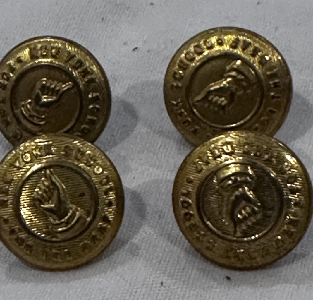 Vintage New York School for the Deaf Metal Buttons