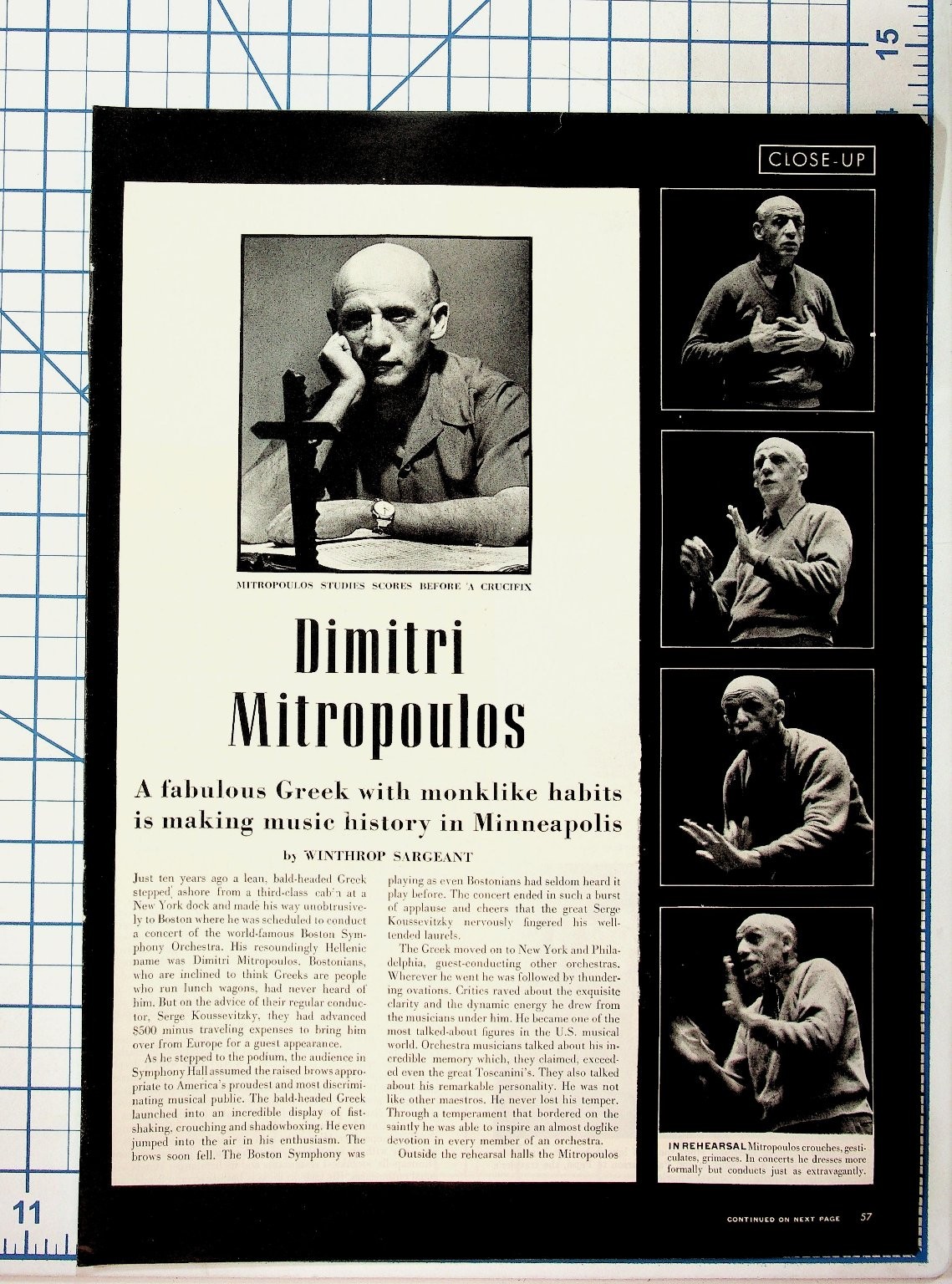 Dimitri Mitropoulos Magazine Article Feature Photos 1940s Greek Conductor