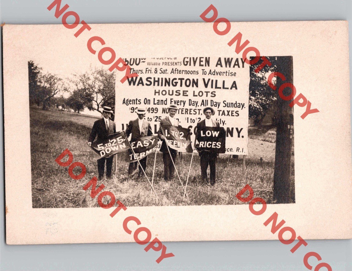 c1910 Early Real Estate Advertising Occupational Signs New York NY RPPC Photo