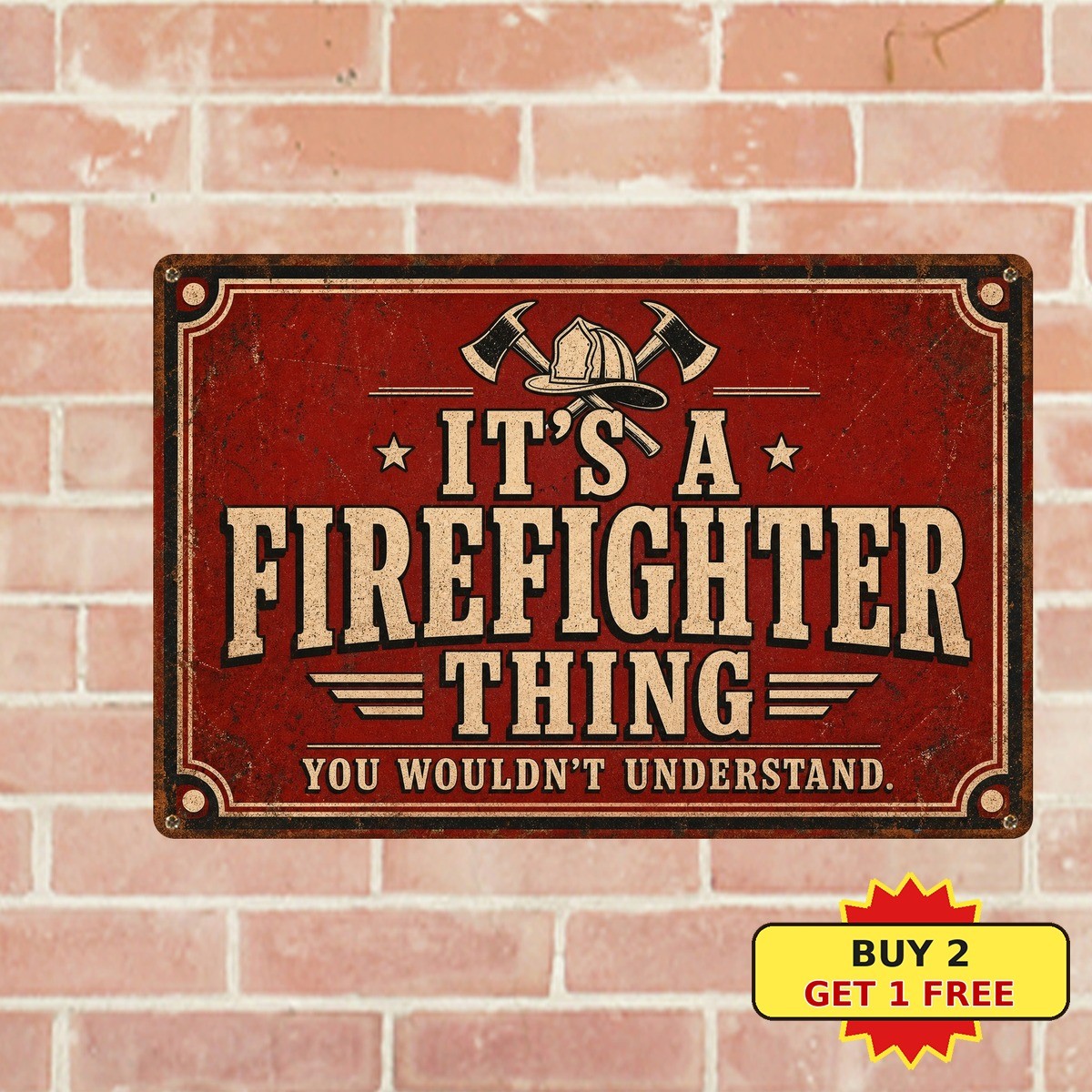 Firefighter Humor Metal Sign Large Funny First Responder Wall Art Plaque