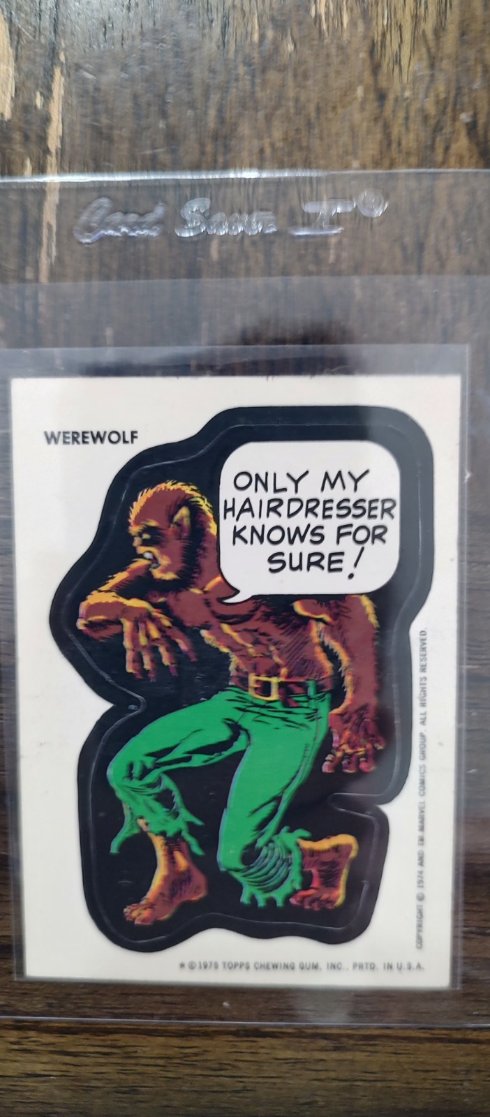1975 Topps Marvel Comic Book Super Hero Sticker Werewolf nice condition