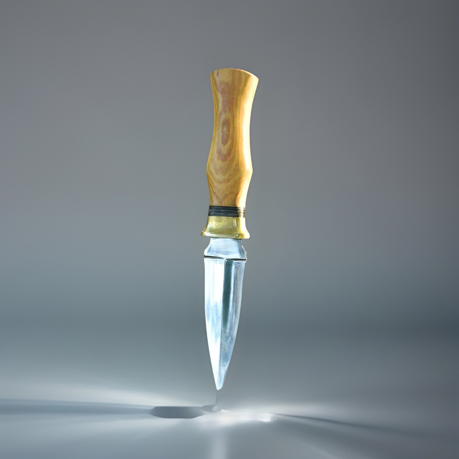 Handmade Scottish Dirk Sgian Dubh High Polish Carbon Steel Blade  Double Edge