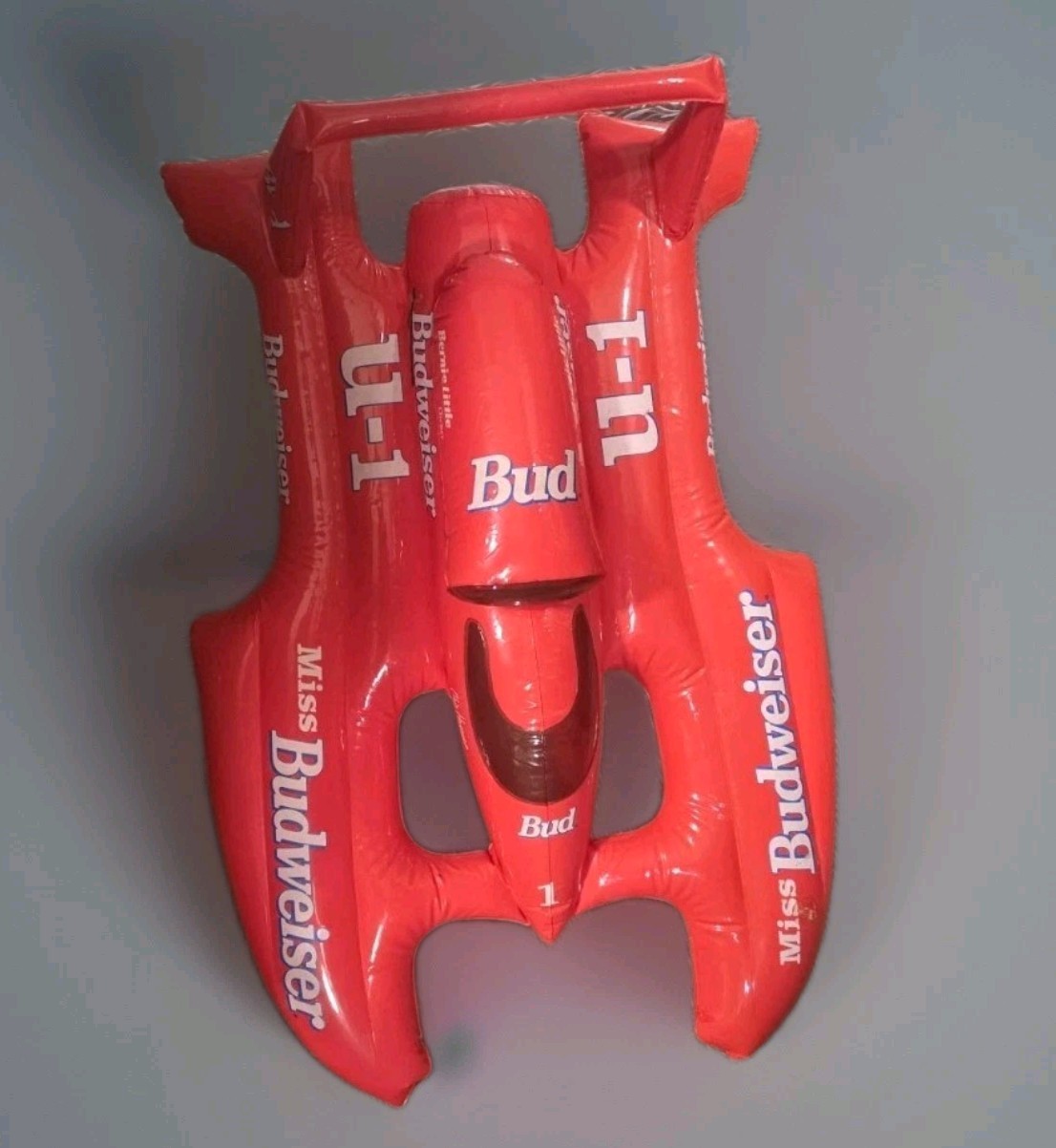 1996 Miss Budweiser Race Boat U-1 Lg INFLATABLE BLOW-UP Bar Man Cave Decor Vtg