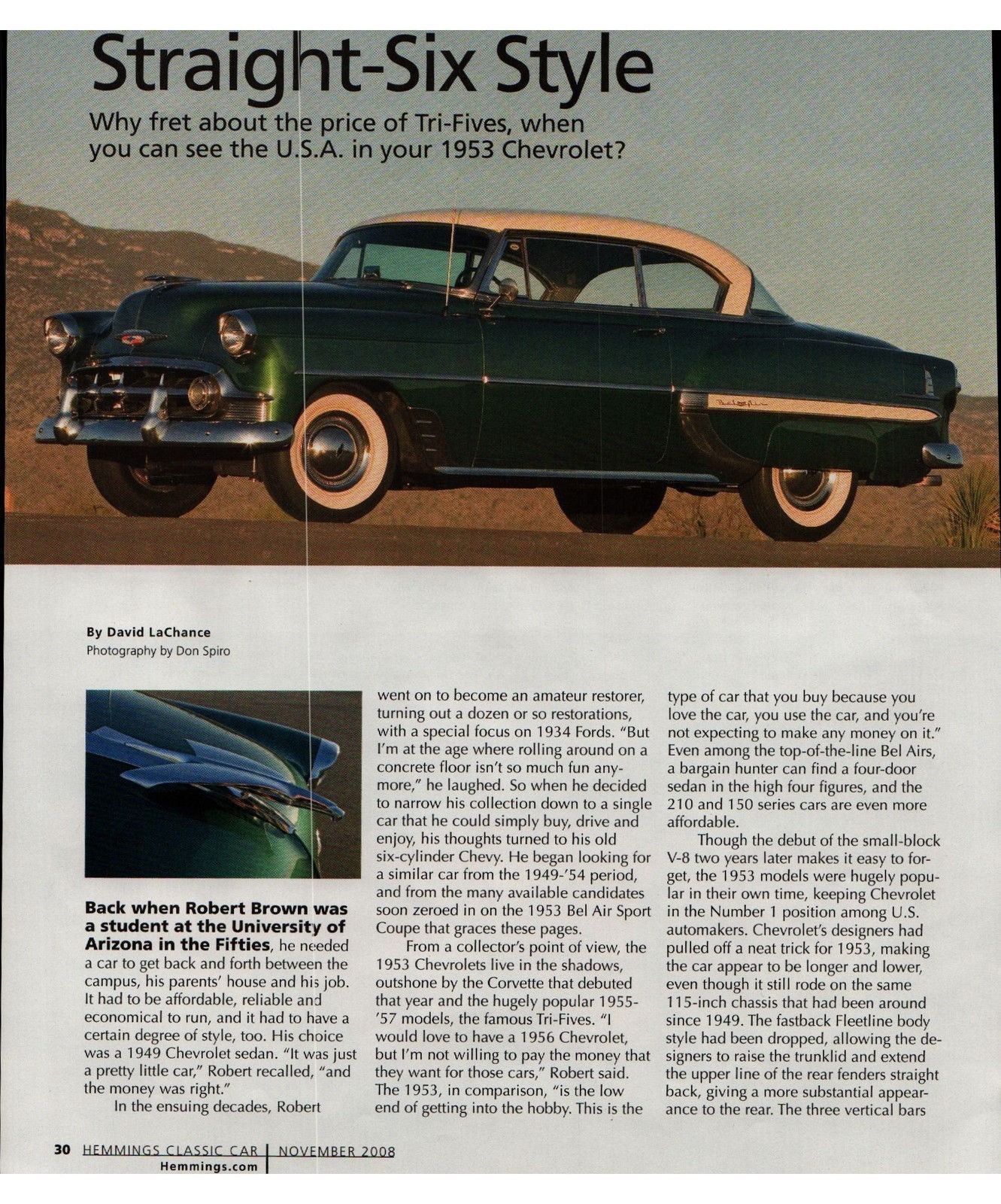 1953 CHEVROLET BEL AIR HARDTOP 4 page COLOR Article
