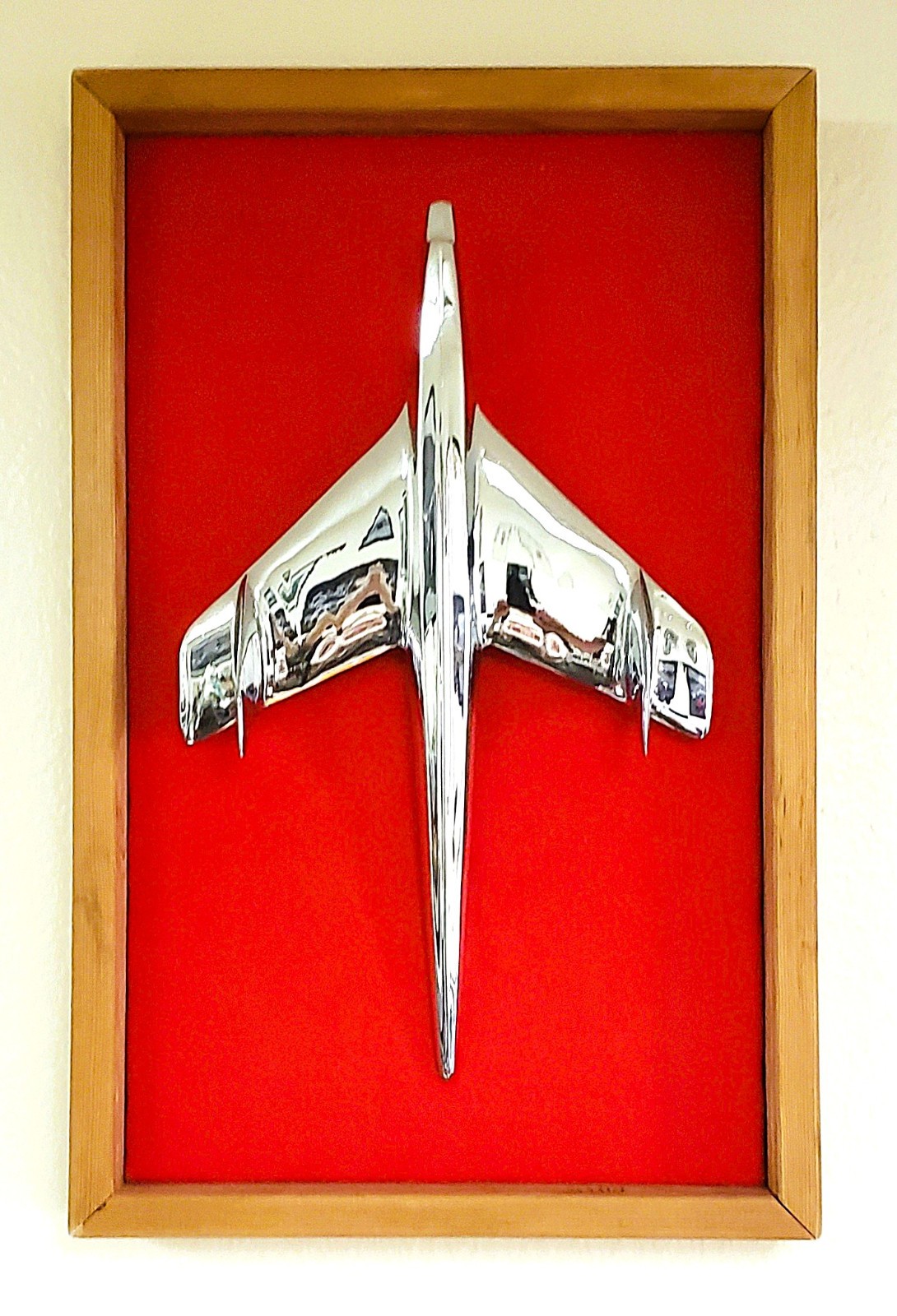 1955 CHEVROLET BEL AIR Original OEM JET/BIRD HOOD ORNAMENT - Mounted and Framed