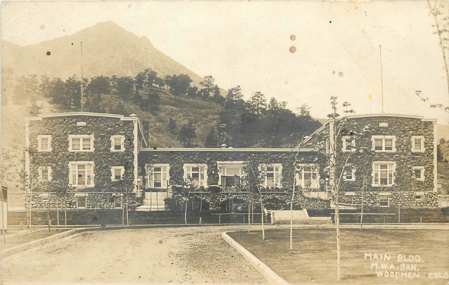Woodmen, CO M.W.A. Sanatorium Main Building RPPC Postcard Vintage c1910
