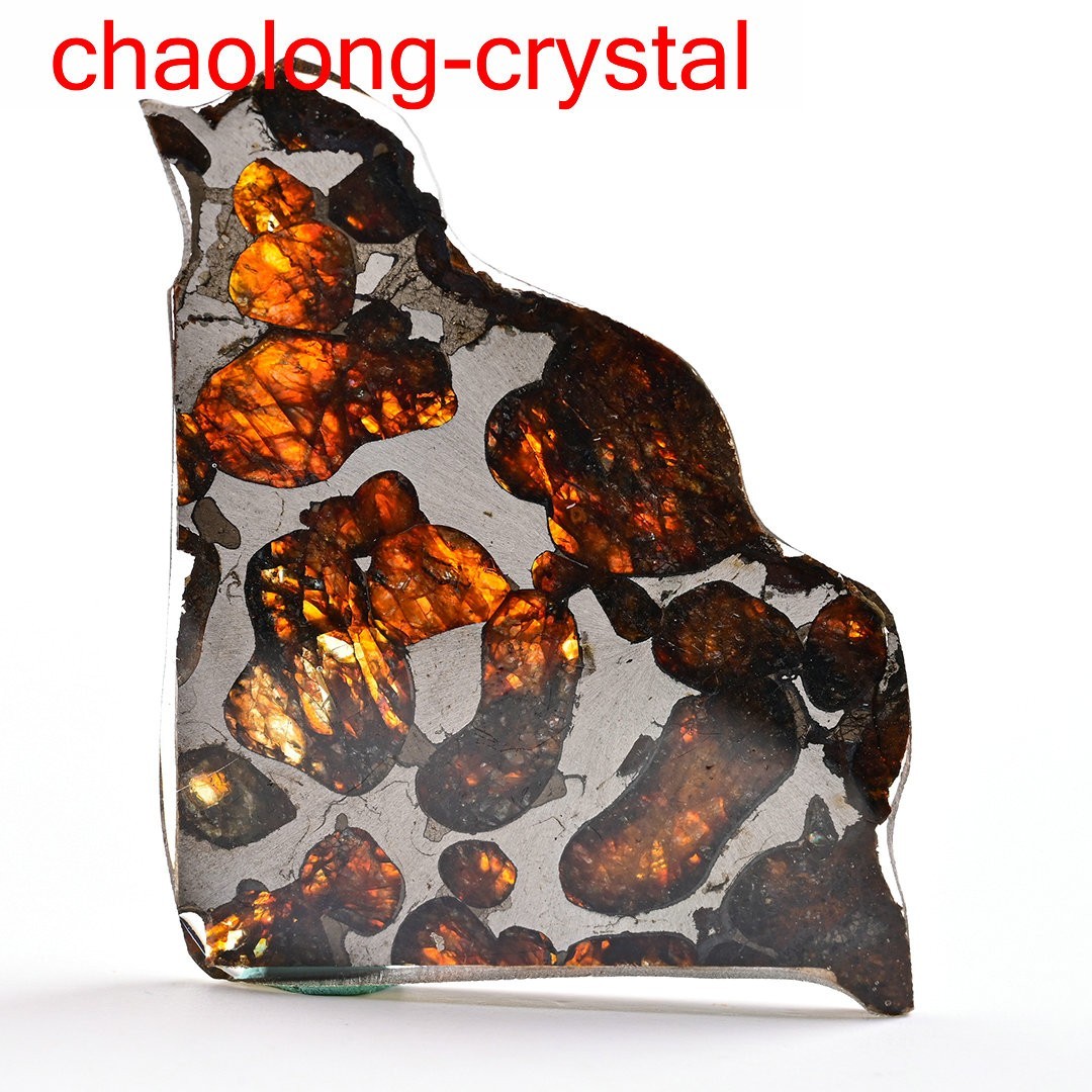 32.8Ct Brenham pallasite meteorite slice OLIVE METEORITE/USA DG1488