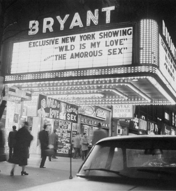 Marquee of Bryant Theatre on W 42nd St Historic Old Photo